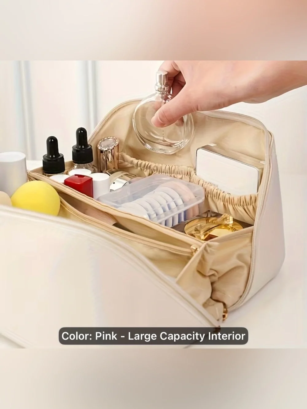Pink 'Rose of No Man's Land' Cosmetic Travel Case